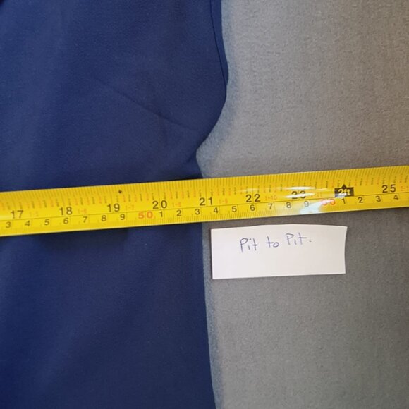 Shein Womens Navy Blue Ruffle Trim Sleeveless V-Neck Top Shirt Blouse Size XL - Picture 7 of 8